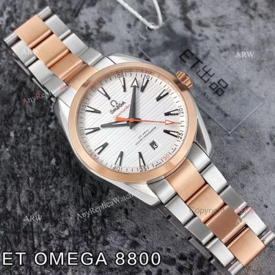 ET V4 Swiss ETA 8800 Omega Seamaster Superluminova 2 Tone Watch